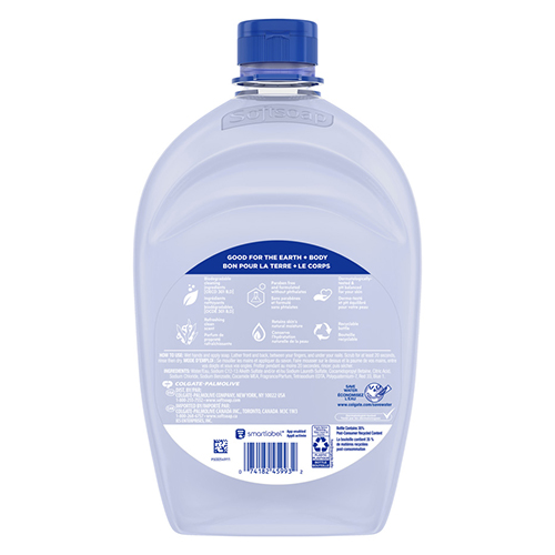 Softsoap Aquarium liquid hand soap with clownfish graphic in a 7.5 fluid ounce pump bottle, refill back