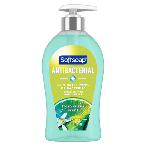 Softsoap Antibacterial fresh citrus scent liquid hand soap with moisturizers in an 11.25 fluid ounce pump bottle