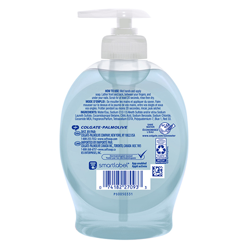 Softsoap Fresh Breeze scent liquid hand soap in a 7.5 fluid ounce pump bottle, back