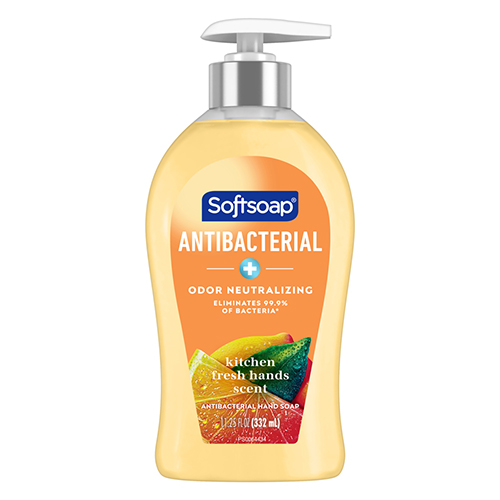 Softsoap Antibacterial odor neutralizing liquid hand soap with kitchen fresh hands scent in an 11.25 fluid ounce pump bottle
