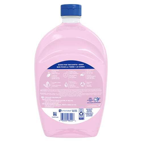 Softsoap lavender and shea scent moisturizing liquid hand soap in an 50 oz fluid ounce pump bottle, refill back