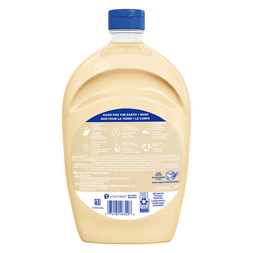 Softsoap milk and honey scent moisturizing liquid hand soap in a 7.5 fluid ounce pump bottle, refill back