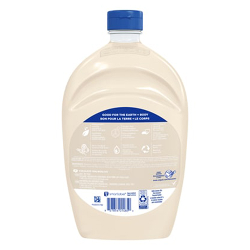 Softsoap moisturizing liquid hand soap with warm vanilla and coconut milk scent in a 11.25 fluid ounce pump bottle, refill back